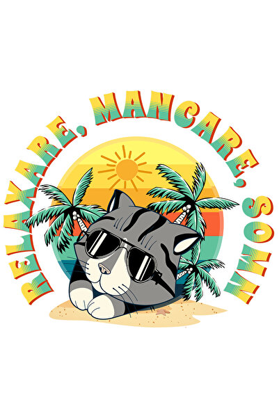 StoryGift Romania Sticker Autocolant 70CM Adeziv pisica in vacanta, text rela...