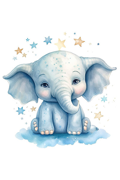 StoryGift Romania Sticker Autocolant 70CM cu un elefant vesel, ilustratie, st...