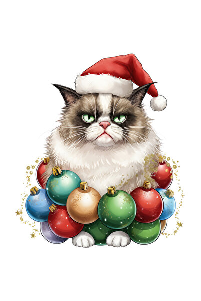 StoryGift Romania Sticker Adeziv 90CM cu o pisica dezamagita, ilustratie, cac...