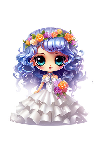 StoryGift Romania Sticker Adeziv 90CM cu o fata care poarta o rochie alba de ...