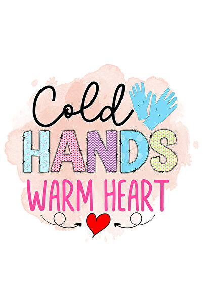 StoryGift Romania Sticker Adeziv 90CM cu mesajul "Cold hands, warm heart", pr...