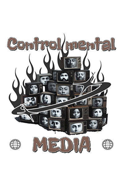 StoryGift Romania Sticker Autocolant 70CM Adeziv Televizoare vintige iluzie Control mental. Media cu Margini Alb