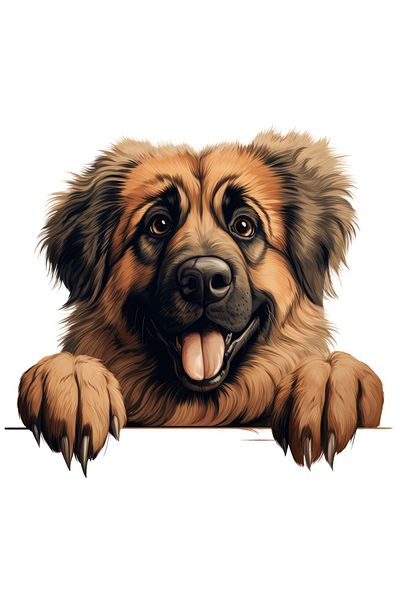 StoryGift Romania Sticker Adeziv 90CM cu un caine fericit, ilustratie, foarte blanos, jucaus, pentru iubitorii d