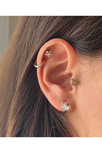 Misha Takı Aksesuar Unicorn Çelik Çocuk Küpesi