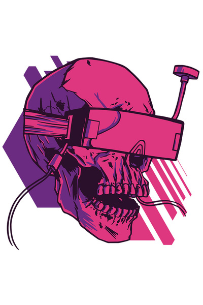 StoryGift Romania Sticker Adeziv 90CM Cu Craniu Cap De Mort Cu Ochelari VR, T...