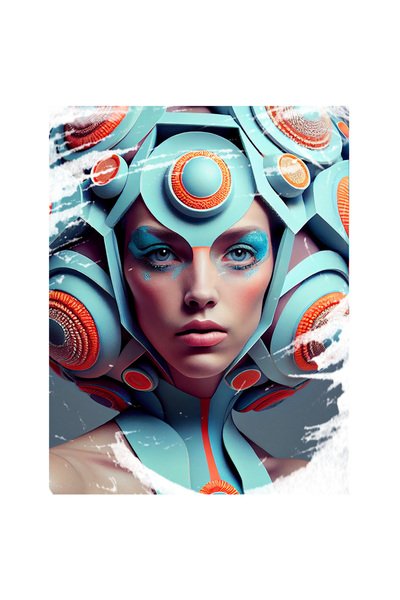 StoryGift Romania Sticker Autocolant 70CM Cu Portret Cyberpunk Queen, Make Up...