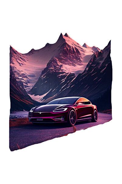 StoryGift Romania Sticker Adeziv 90CM Cu Masina, Munte, Zapada, Apus, Sosea, ...