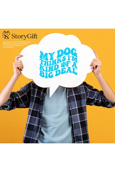 StoryGift Romania Sticker Adeziv 90CM Exterior pentru cei care sunt importanti pentru cainii lor , Vinyl Albastr