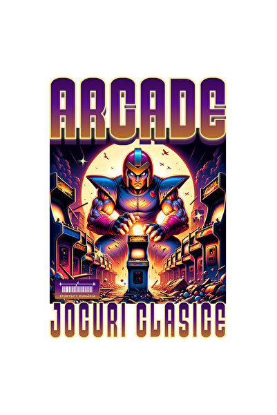 StoryGift Romania Sticker Eticheta 50CM Adeziv Arcade. Jocuri clasice monstru...