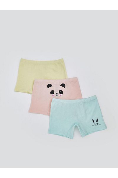 LC Waikiki Combed Cotton Girls' Boxers with Elastic Waist 3-Piece (S5)