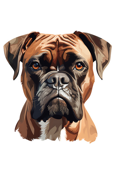 StoryGift Romania Sticker Autocolant 70CM cu un caine Boxer serios, ilustrati...