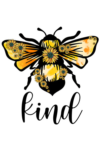 StoryGift Romania Sticker Autocolant 70CM cu o albina cu mesajul "Kind", ilus...