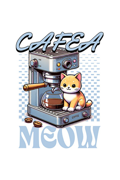 StoryGift Romania Sticker Adeziv 90CM cu Pisica Langa Aparat De cafea Text Ca...