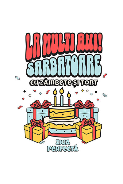 StoryGift Romania Sticker Eticheta 40CM Adeziv La multi ani! Sarbatoare cu za...