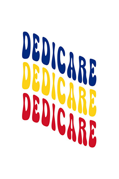 StoryGift Romania Sticker Eticheta 50CM Cuvantul Dedicare, in Culorile Steagu...