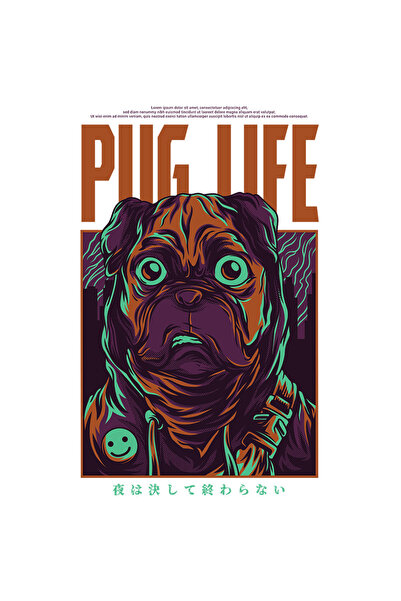 StoryGift Romania Sticker Eticheta 50CM Cu Portret Caine Pug Cu Gluga Smiley Face Hanorac, Animal Blanos, Text I