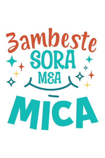 StoryGift Romania Sticker Eticheta 50CM cu Zambet Larg Copii Stele Stralucito...