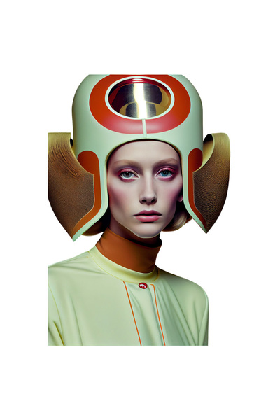 StoryGift Romania Sticker Eticheta 40CM Cu Model, Palarie, Futurist, Fashion, Moda, cu Margini Albe, PVC Vinyl 40 cm