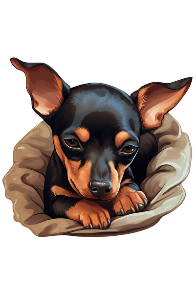 StoryGift Romania Sticker Eticheta 40CM cu un catelus somnoros, ilustratie, o...