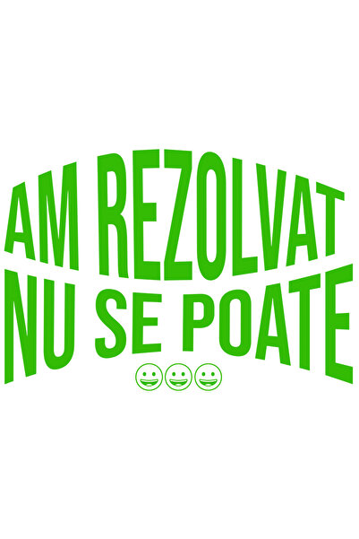 StoryGift Romania Sticker Eticheta 40CM cu Mesaj Iluzie Optica Smiley Face Text Am Rezolvat Nu Se Poate, Sarcasm