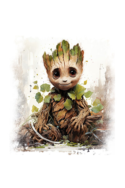 StoryGift Romania Sticker Autocolant 70CM Cu Groot, Copil, Frunze, Radacini, Marvel, Personaj, SF, cu Margini A