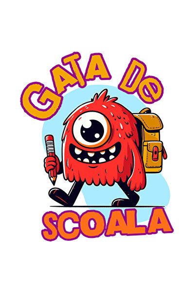 StoryGift Romania Sticker Autocolant 70CM cu Monstru Vesel Cu Blana Rosie Tex...