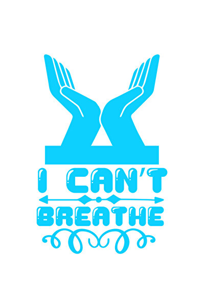 StoryGift Romania Sticker Exterior cu textul in engleza "I can't breathe" - nu pot respira , Vinyl Albastru,