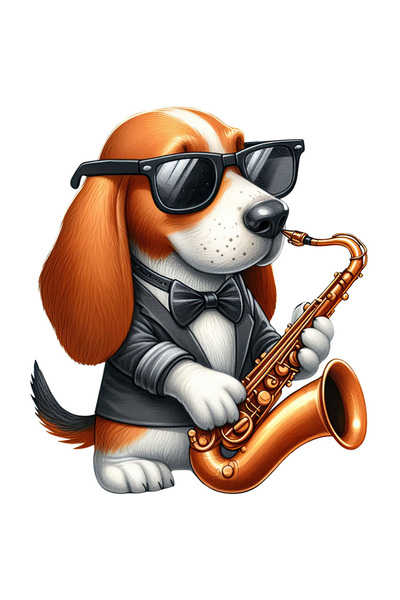 StoryGift Romania Sticker Autocolant 70CM cu un caine cu ochelari care canta ...