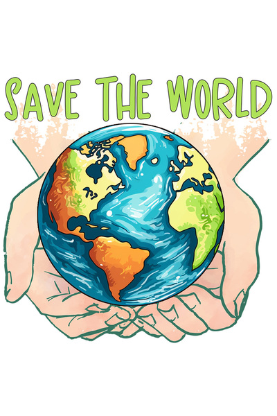 StoryGift Romania Sticker Adeziv 90CM cu planeta Pamant cu mesajul "Save the ...