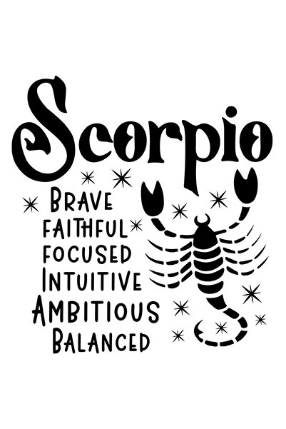 StoryGift Romania Sticker Adeziv 90CM cu zodia Scorpion, curajos, focusat, intuitiv, ambitios, echilibrat, credi