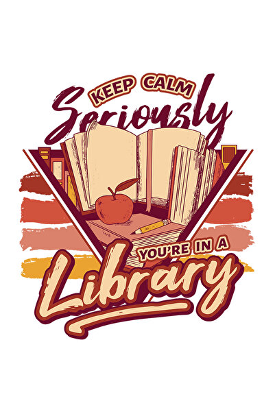 StoryGift Romania Sticker Eticheta 50CM Cu Carte Si Mar, Mesaj In Engleza Keep Calm Seriosly You're A Library, L