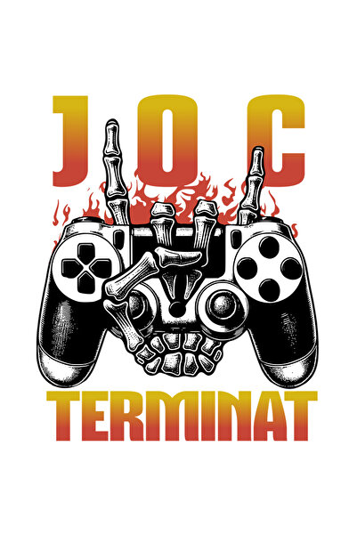 StoryGift Romania Sticker Eticheta 50CM Adeziv Joc Terminat maneta joc video mana schelete cu Margini Albe, PVC