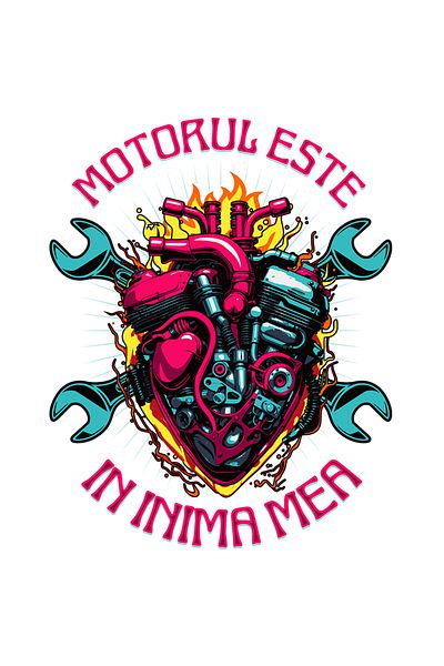 StoryGift Romania Sticker Eticheta 40CM Adeziv motorul este in inima mea viteza masini iubitorii de mecanica cu