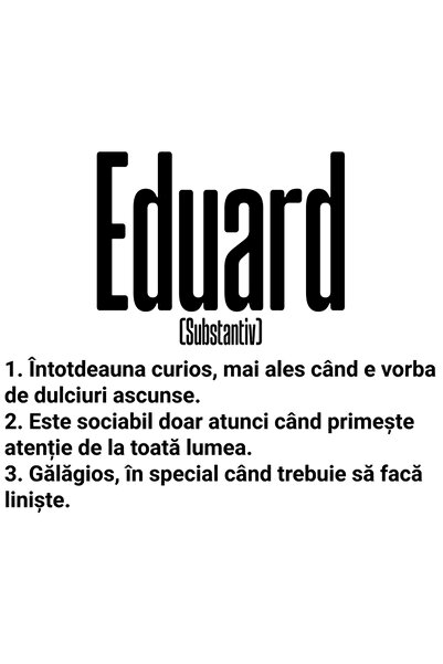 StoryGift Romania Sticker Adeziv 90CM Cu Numele Eduard, Cu Mesaj Amuzant, Cur...