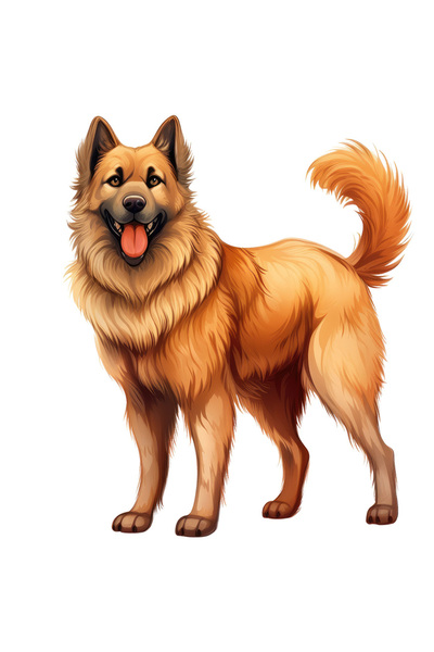 StoryGift Romania Sticker Eticheta 40CM cu un caine vesel, ilustratie, jucaus, pentru iubitorii de animale, coad