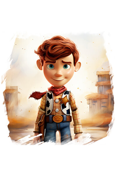 StoryGift Romania Sticker Autocolant 70CM Cu Woody, Cowboy, Serif, Insigna, T...