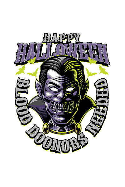 StoryGift Romania Sticker Eticheta 50CM Cu Mesaj In Engleza Happy Halloween, Vampir, Dracula, Lilieci, cu Margi