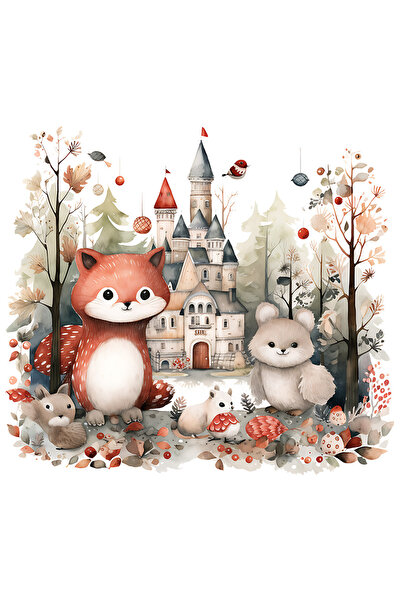 StoryGift Romania Sticker Autocolant 70CM cu un peisaj de poveste, ilustratie...