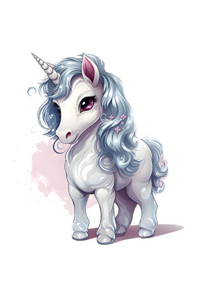 StoryGift Romania Sticker Autocolant 70CM cu un unicorn binedispus, ilustrati...