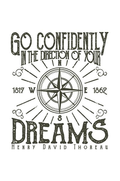 StoryGift Romania Sticker Cu Go Confidently In The Direction Of Your Dreams, Busola, Henry David Thoreau, Am