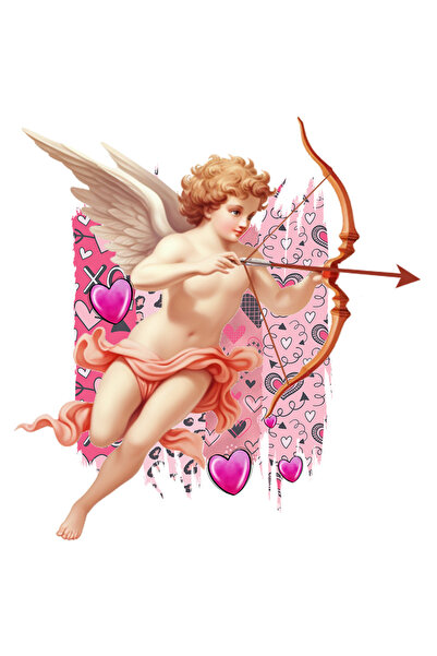 StoryGift Romania Sticker Adeziv 90CM cu ingerasul Cupidon, sageata, inimioar...