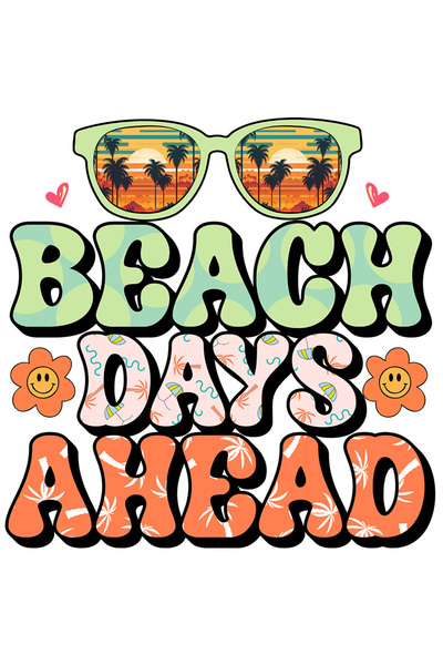 StoryGift Romania Sticker Autocolant 70CM cu mesajul "Beach days ahead", vara...