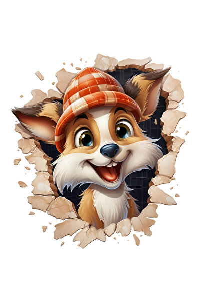 StoryGift Romania Sticker Adeziv 90CM cu un animalut vesel care scoate capul ...