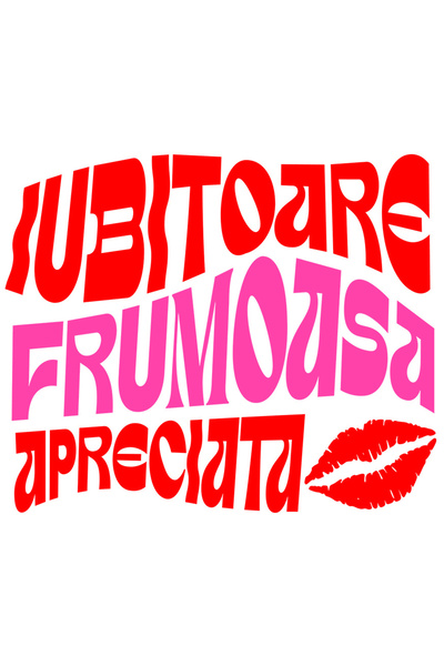 StoryGift Romania Sticker Autocolant 70CM cu Text Bizar Colorat femeie Iubito...