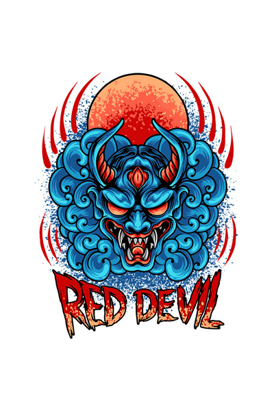 StoryGift Romania Sticker Eticheta 50CM Cu Mesaj In Engleza Red Devil, Oni, M...