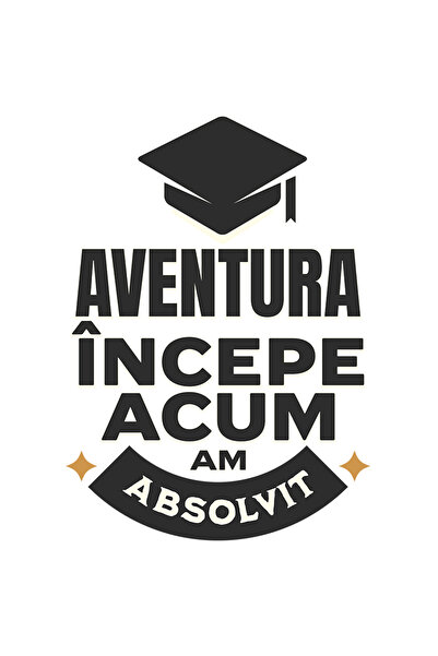 StoryGift Romania Sticker Adeziv 90CM cu Toca Absolvire Scoala educatie Text ...