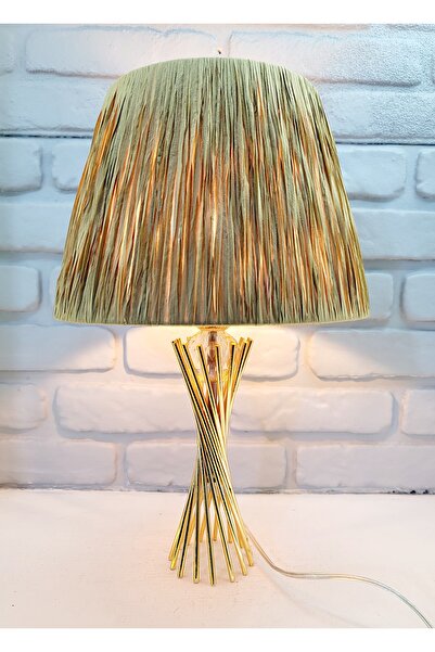 Decodelight Gold Plated Twisted Metal Leg Crystal Glass Ball Macrame and Paper Rope Wrap Hat Lampshade