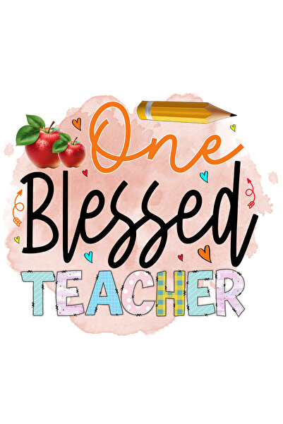 StoryGift Romania Sticker Eticheta 40CM cu mesajul "One blessed teacher", ilu...