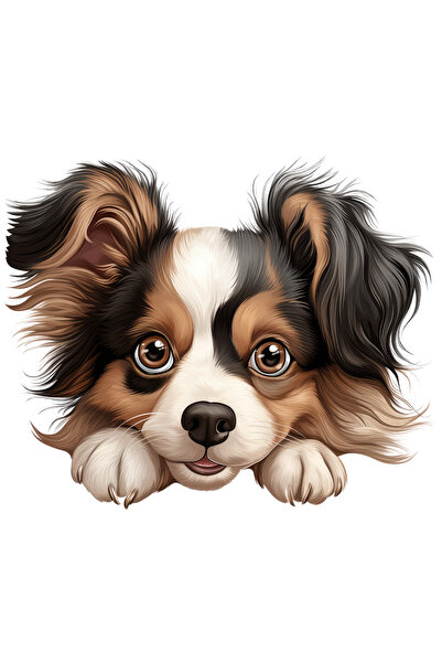 StoryGift Romania Sticker Autocolant 70CM cu un catel blanos de talie mica, i...