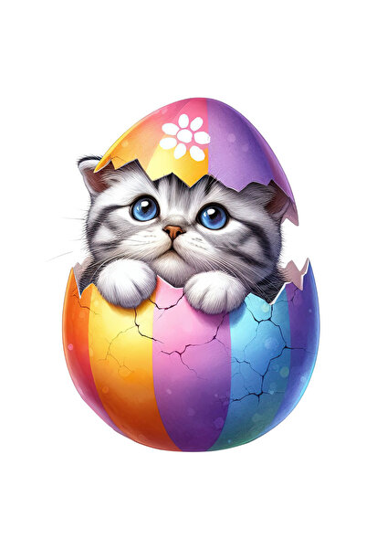 StoryGift Romania Sticker Autocolant 70CM cu o pisicuta curioasa care iese di...